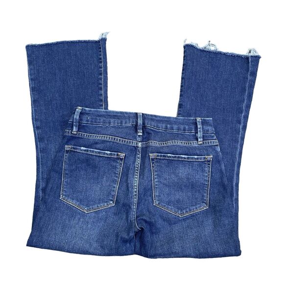 Frame Denim Le Crop Mini Boot Jeans Sz 26 Womens Dark Wash Raw Hem Ankle Length - Picture 3 of 7